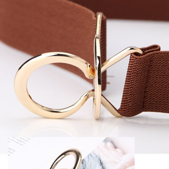 ✨Stretchy Belt Gold Round Clasp Brown, Black - Picture 6 of 7